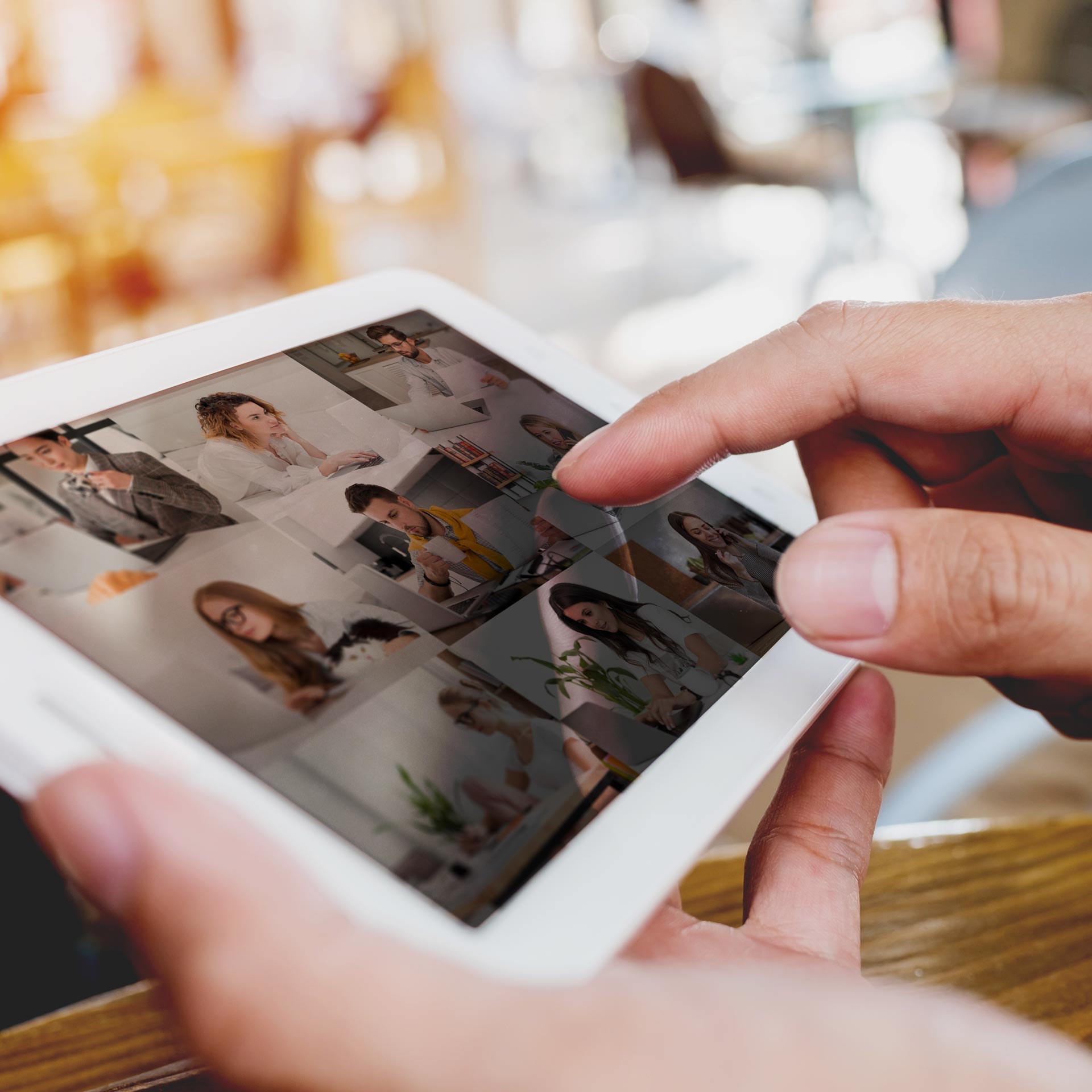 Tablet mit freien Mitarbeitern der h plus p werbeagentur