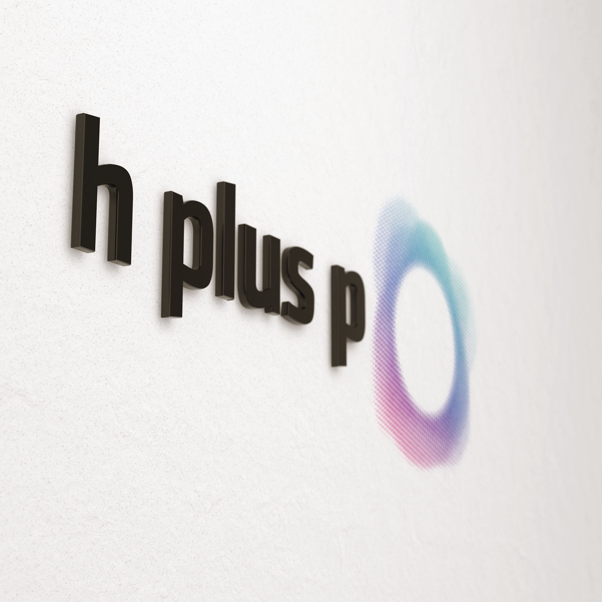 3D-Logo der h plus p werbeagentur